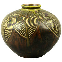 Axel Salto for Royal Copenhagen, "Living Stones" Vase with Solfatara Glaze 9