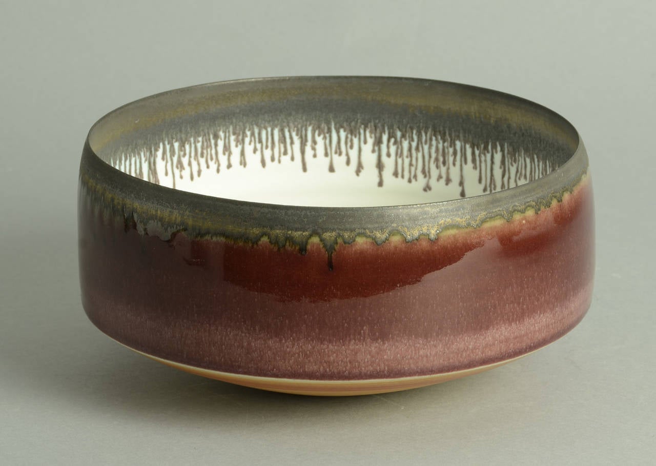 Glazed Unique Porcelain Bowl by Peter Wills