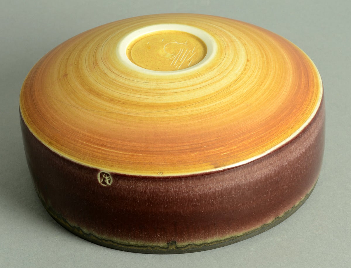 British Unique Porcelain Bowl by Peter Wills