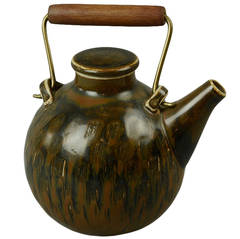 Retro Stoneware Teapot by Stig Lindberg for Gustavsberg