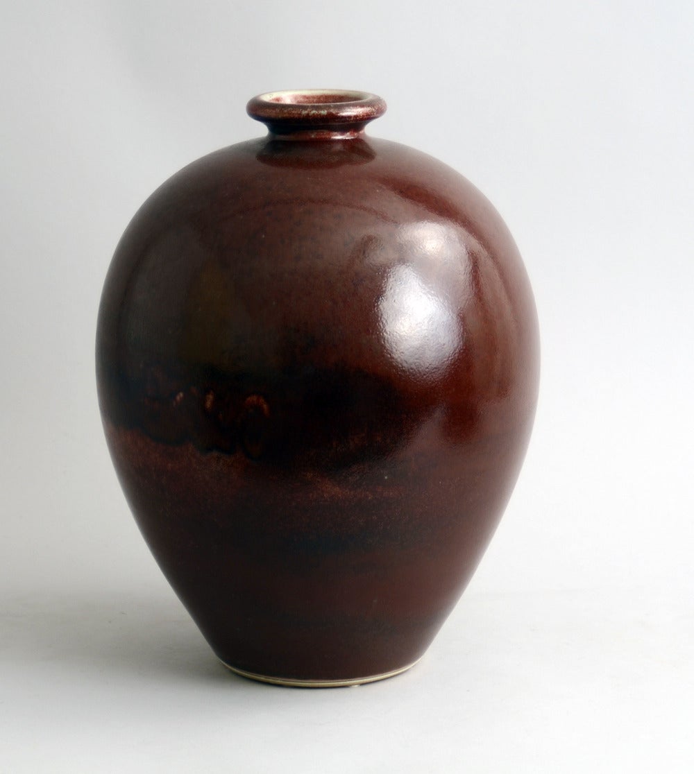 Monumental Vase with Oxblood Glaze by Berndt Friberg for Gustavsberg