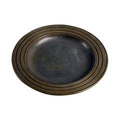 Bronze Dish with Ribbed Rim by Just Andersen