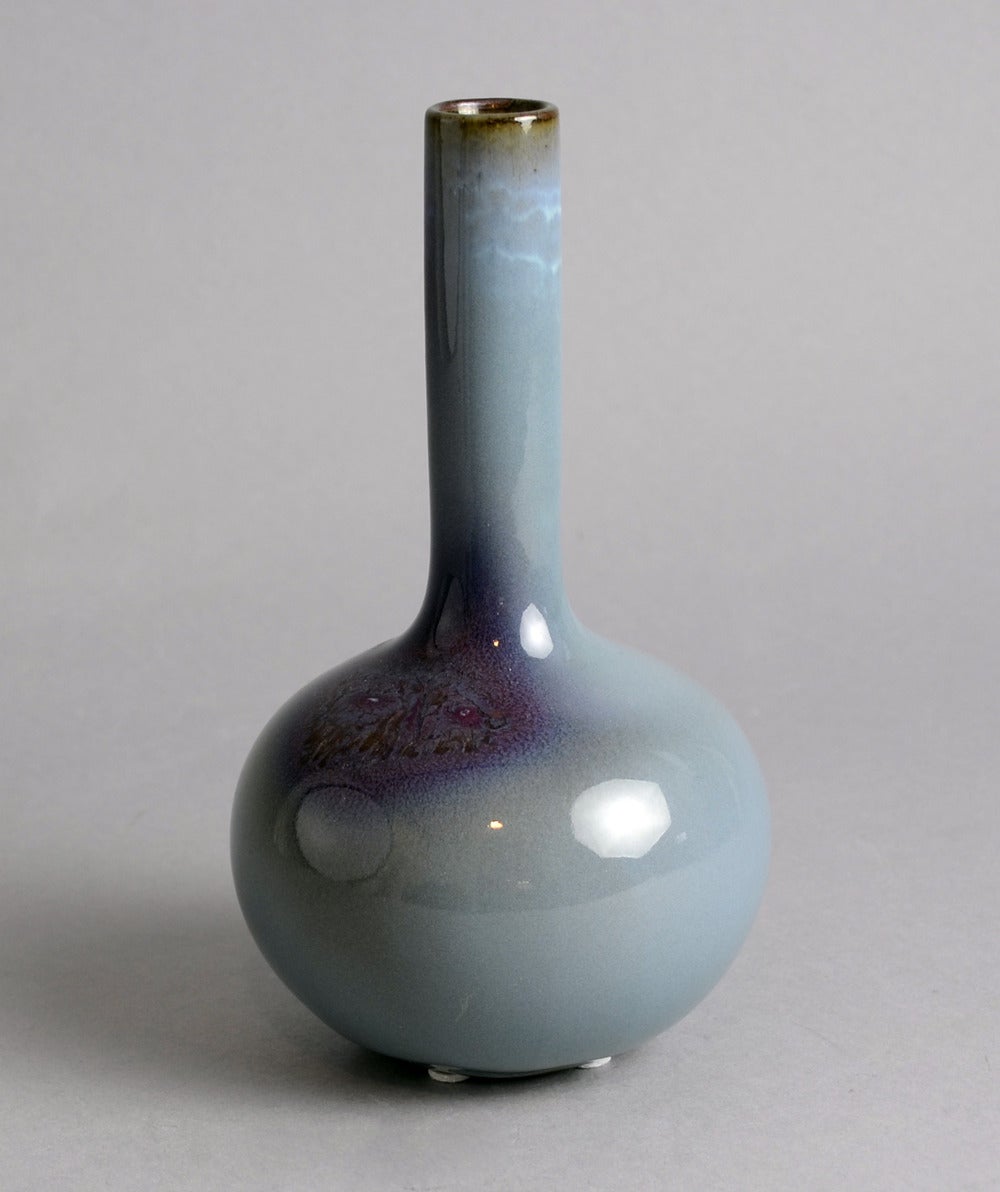 Scandinavian Modern Vase with Clair De Lune Glaze by Axel Salto for Royal Copenhagen For Sale