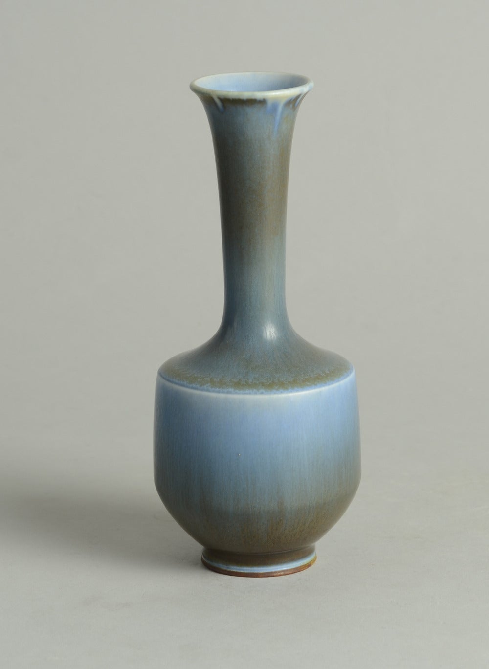 Three Vases with Blue Haresfur Glaze by Berndt Friberg for Gustavsberg For Sale 1