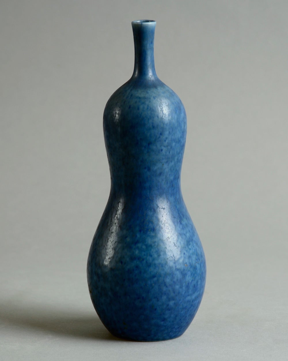 Stoneware vase with blue matte glaze, circa 1940s-1950s.