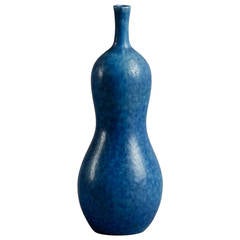 Double Gourd Vase with Blue Glaze by Carl Harry Stalhane for Rörstrand