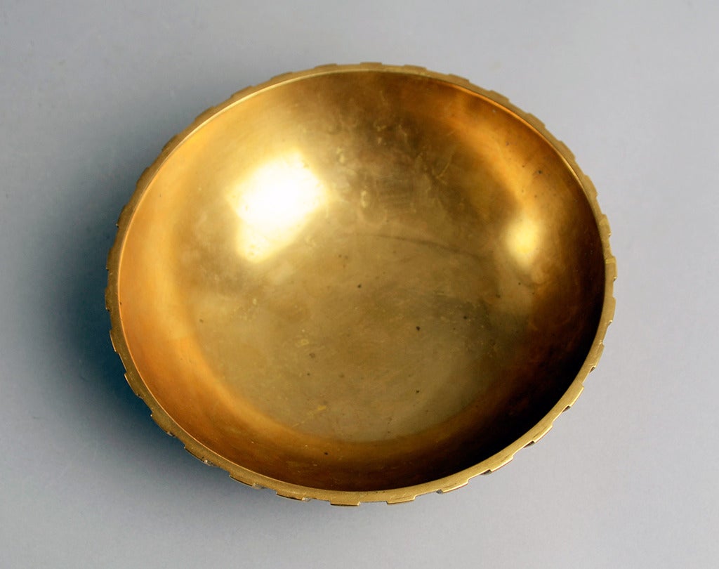 Danish Fluted Bronze Bowl by Tinos, Denmark