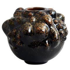 Axel Salto Budding Vase with Tenmoku Glaze