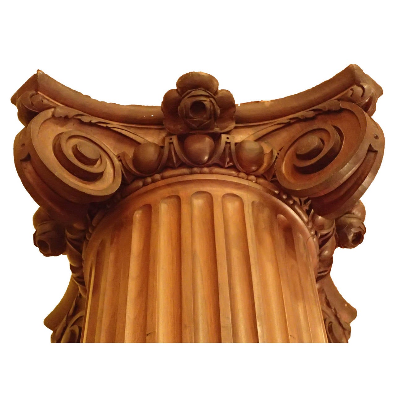 19th Century Walnut Wood Columns Corinthian from England In Good Condition For Sale In Cornell, CA