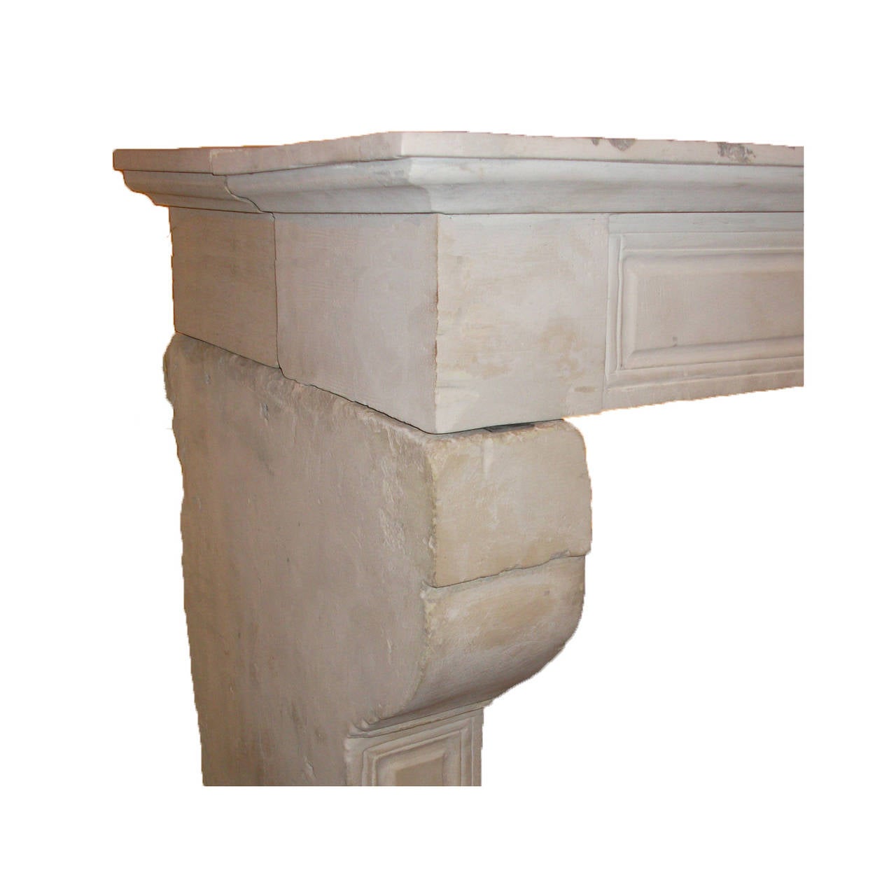 Louis XVI Antique French Limestone Fireplace, 18th C., Style LOUIS XVI