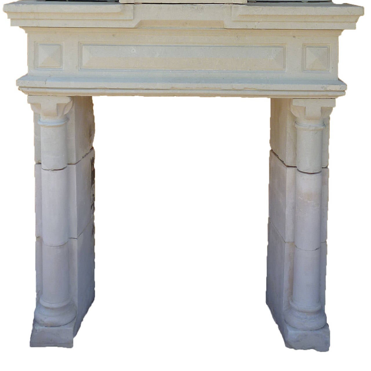 Antique French Limestone Fireplace, 19th c., Style: Napoleon III