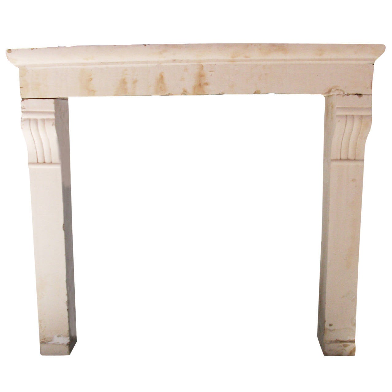 Antique French Limeston Fireplace, 19th C., Style: Country For Sale