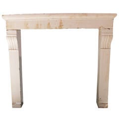 Antique French Limeston Fireplace, 19th C., Style: Country