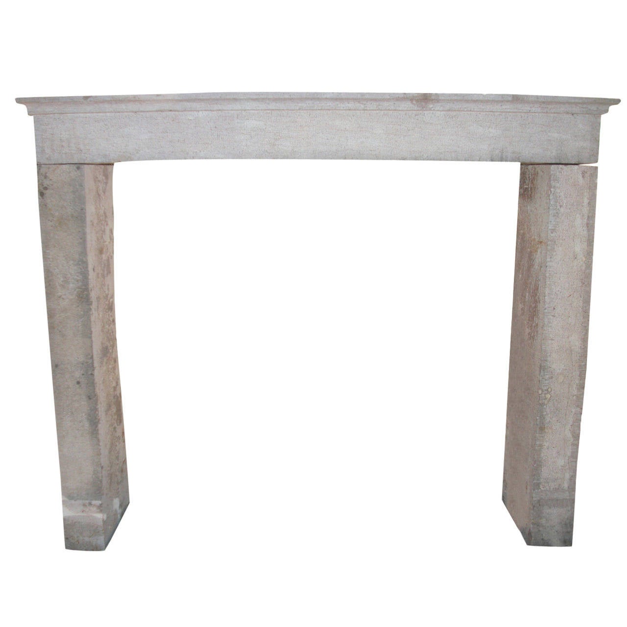 Antique French Limestone Fireplace, 19th C., Style: Countryside For Sale