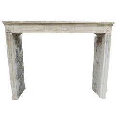 Antique Limestone Fireplace, 18th Century Louis XVI-Style