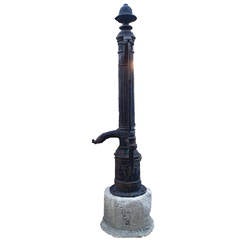 Antique Cast Iron Village Water Pump from France, 19th Century