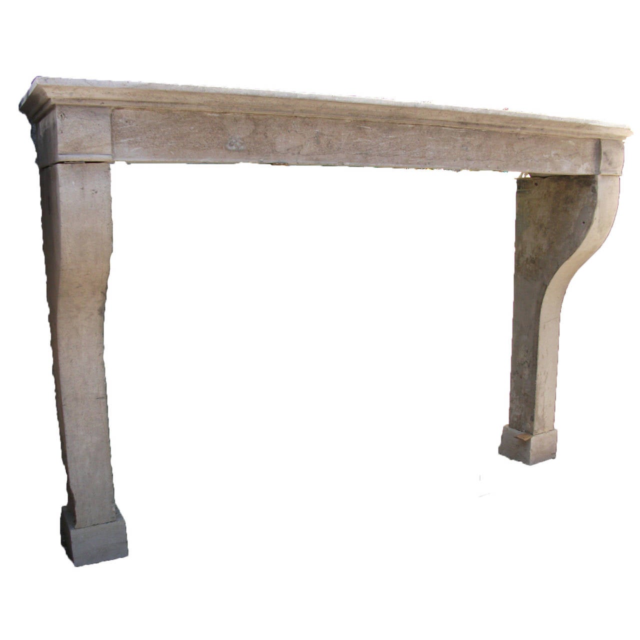 Antique Limestone Fireplace from France, 19th Century
