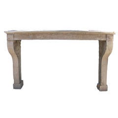 Antique Limestone Fireplace from France, 19th Century