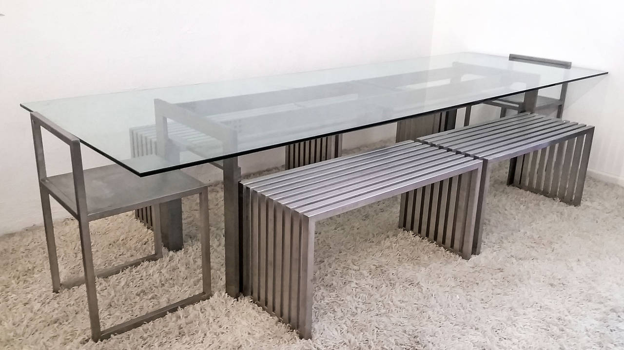 An incredible dining suite designed by Phillipp Plein. This set, as well as much of Plein's furniture is a limited run design, as every piece is handcrafted to maintain an impeccable quality control that only a high luxury brand like Philipp Plein