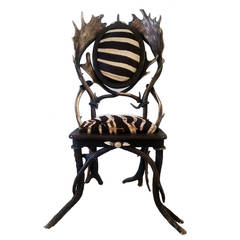 Black Forest Stag Horn and Elk Horn Chair