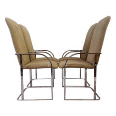 Set of 4 Milo Baughman for DIA Chrome Dining Chairs