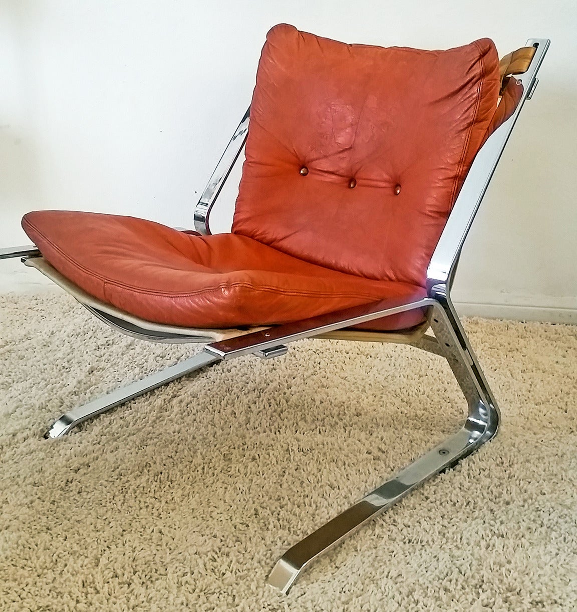 Elsa and Nordahl Solheim "Pirate" Chrome Lounge Chair