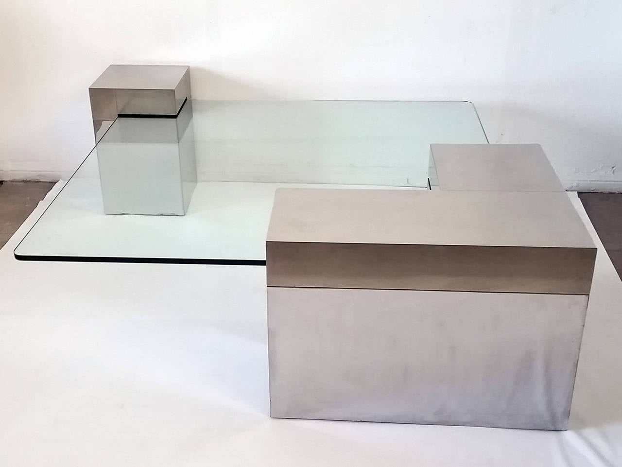 Chrome and Glass Coffee Table in the Style of Paul Evans 1