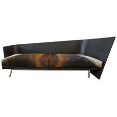 Felicerossi Asymmetrical Leather Wrapped Argentine Cowhide Modern Sofa