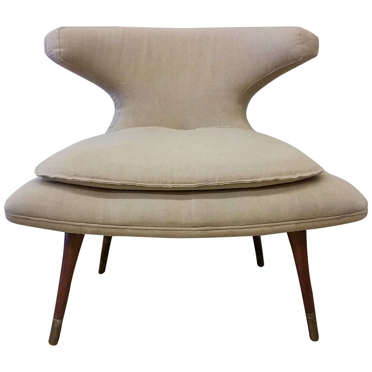 Modern Sculptural Horn lounge Chair Attr. Karpen of California at 1stDibs