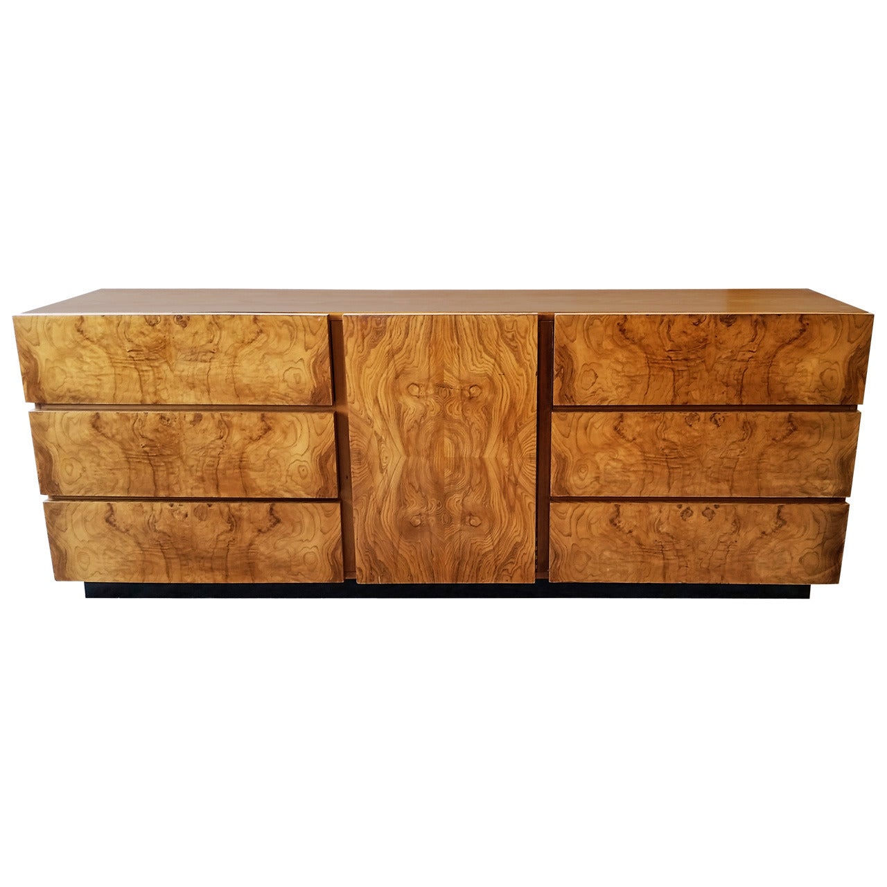 Milo Baughman Burl Wood Credenza