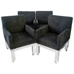 Set of Four Chrome Cityscape Chairs by Paul Evans for Directional 4