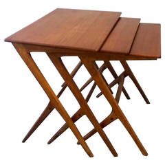 Set of Teak Nesting Tables Attributed to Ico Parisi 7