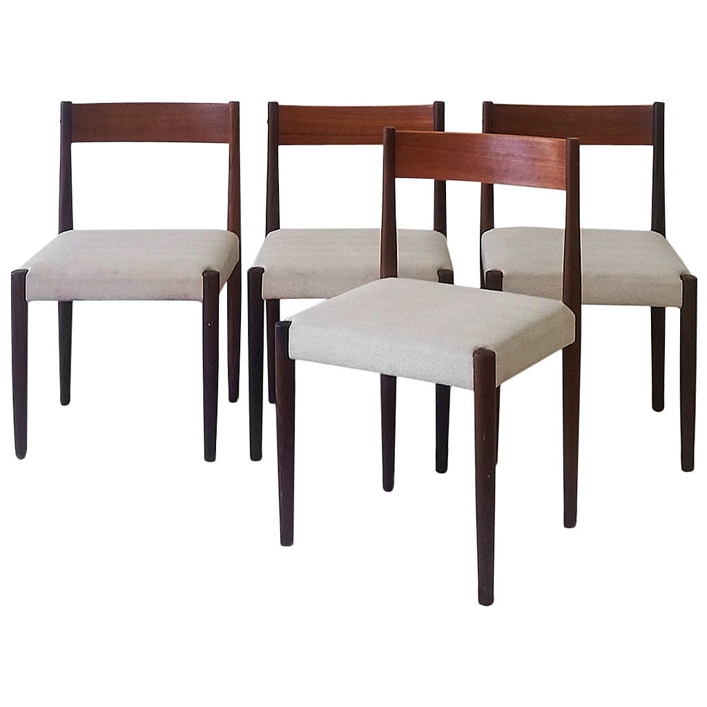 Set of Four Poul Volther Frem Rojle Danish Teak Dining Chairs