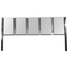 King Size Mirrored and Chrome Headboard by O. B. Solie for Ello