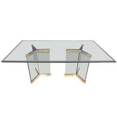 Leon Rosen Pace Collection Brass Dining Table
