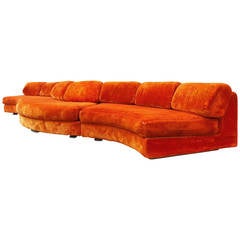 Retro Rare Adrian Pearsall Serpentine Sofa