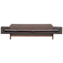 Mid Century Gondola Sofa with Walnut Frame