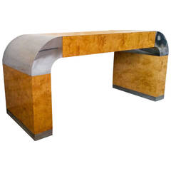Pace Collection Burl and Chrome Writing Desk