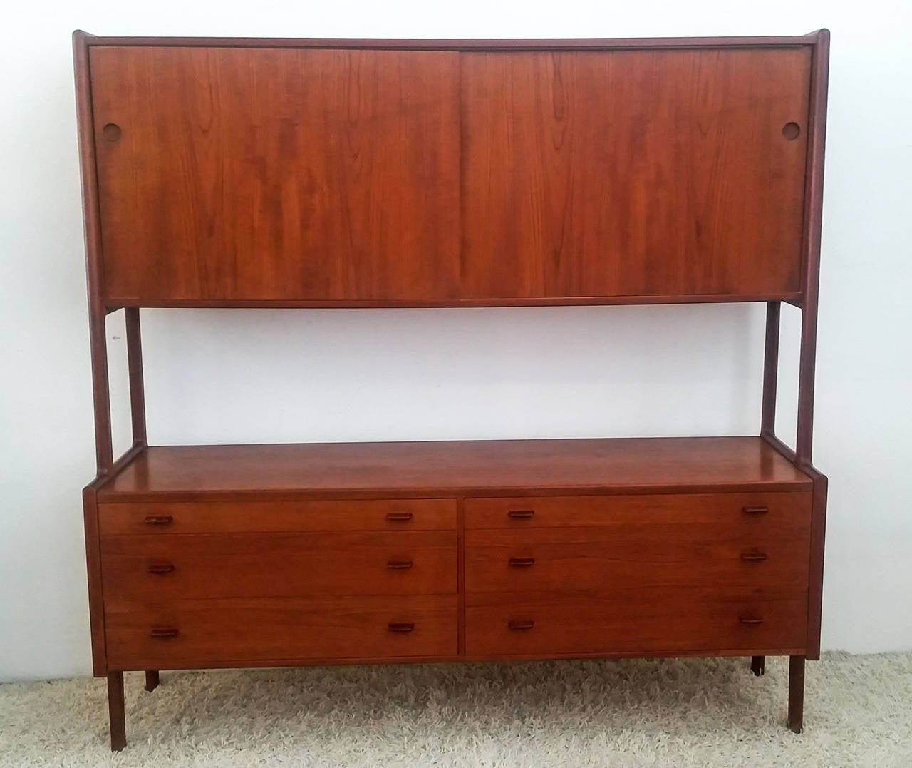 Danish Modern Hans Wegner Teak Wall Unit or Sideboard