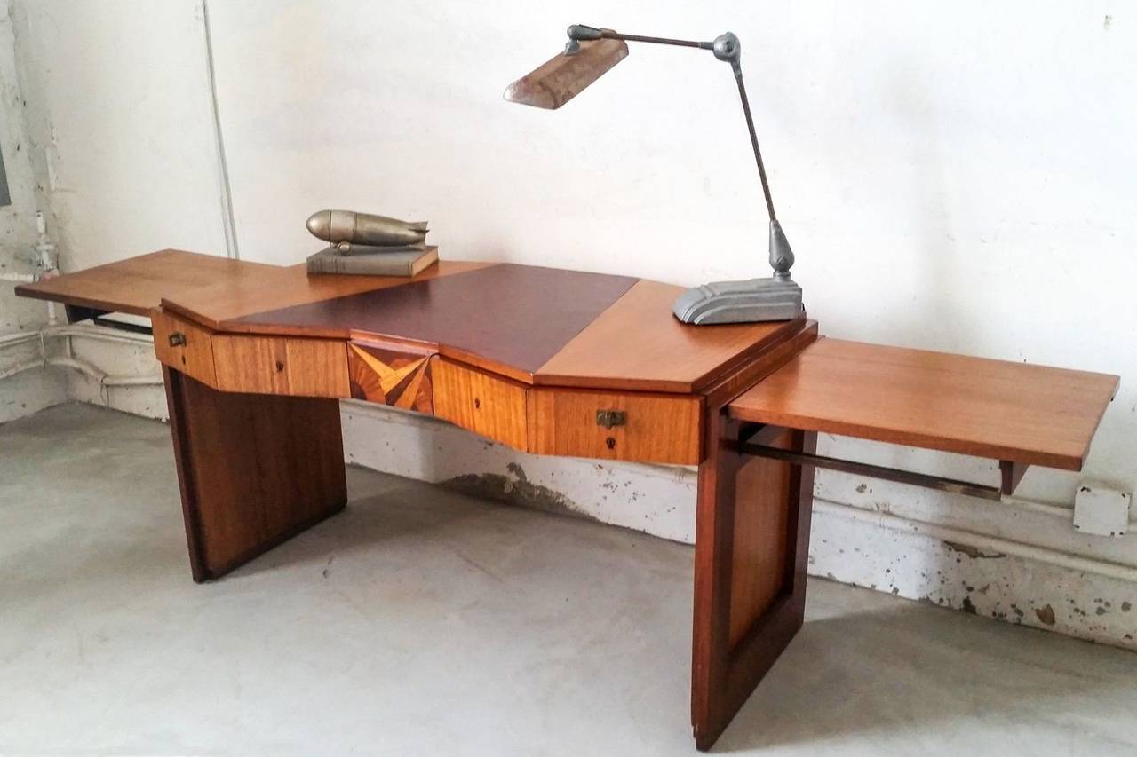 Saddier (Et fils) is one of the most prestigious designer(s) as well as Salons in French Art Deco design, Saddier manufactured designs not only by the Saddier family, but of some of the most important names in the Art Deco movement

This desk is