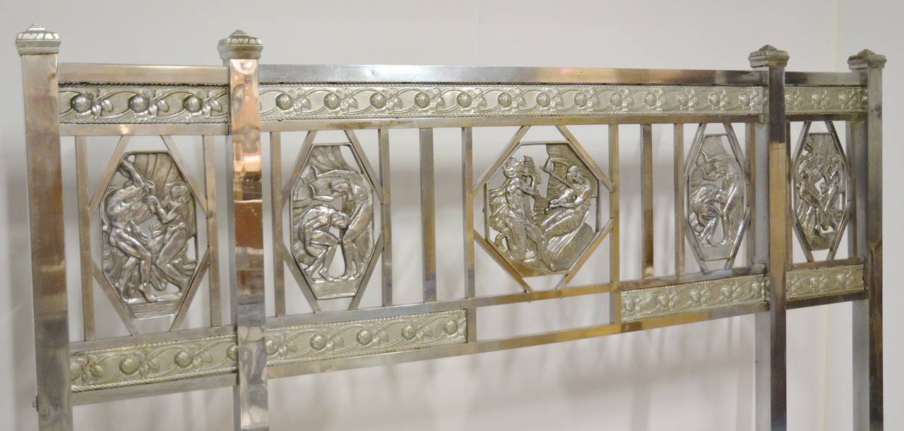 Art Deco Nickel-Plated King-Sized Bed 1