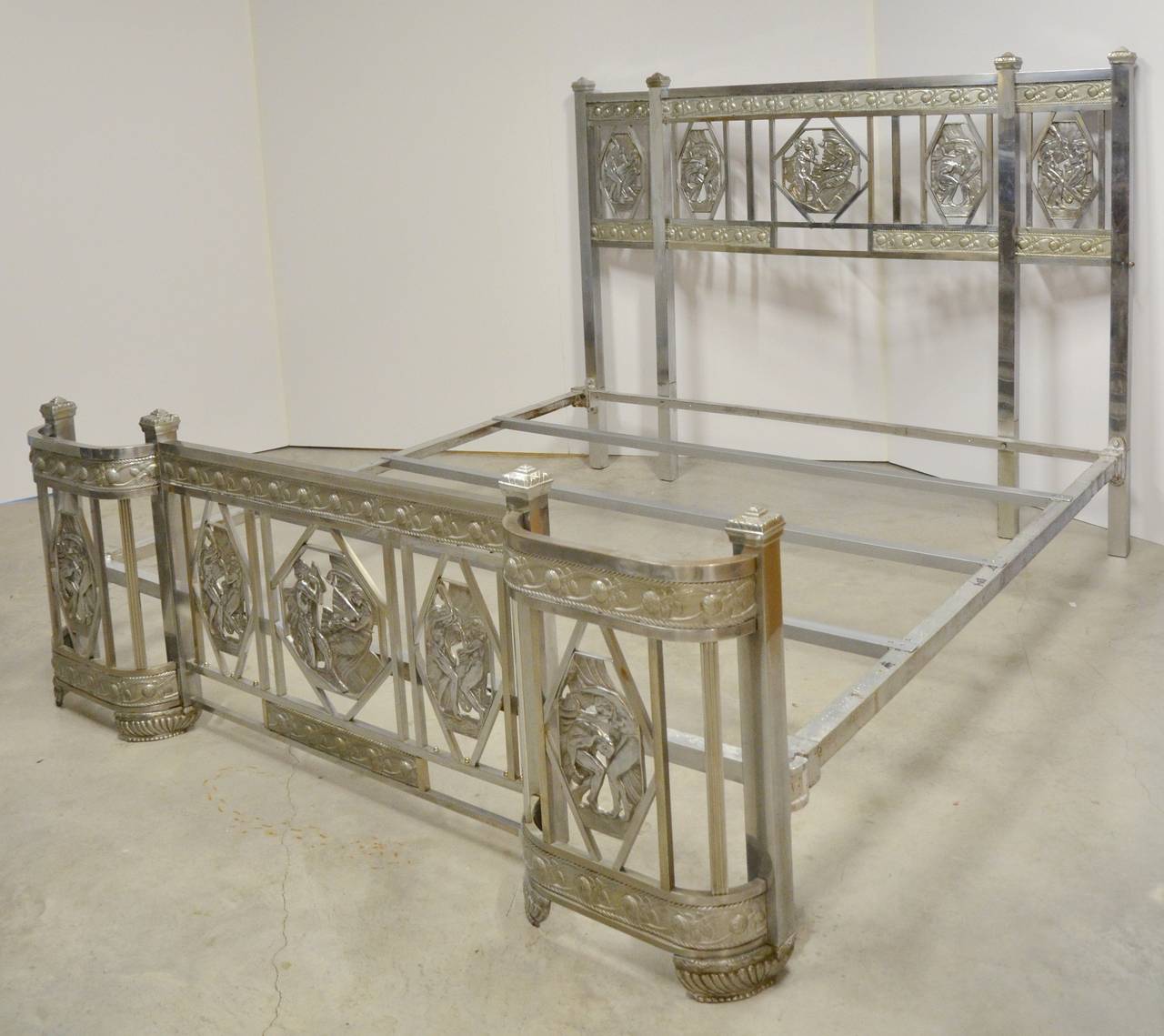 art deco metal bed
