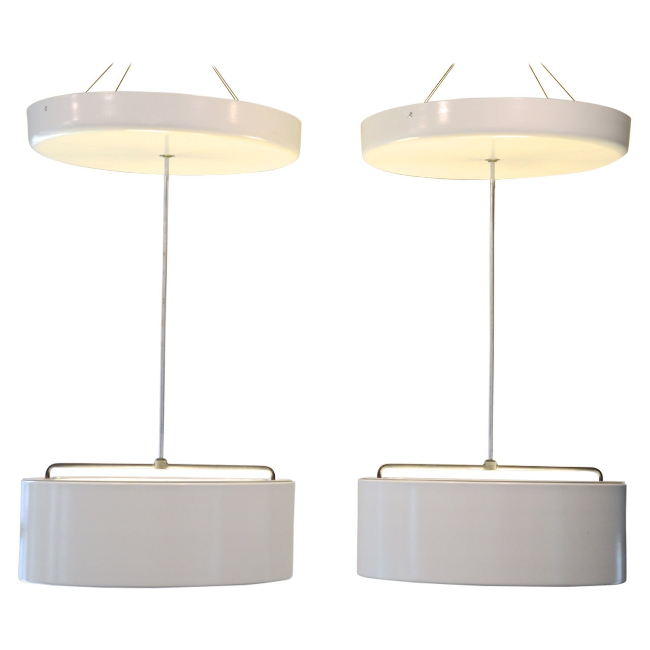 Pair of Mid-Century Italian Drum Up-Light