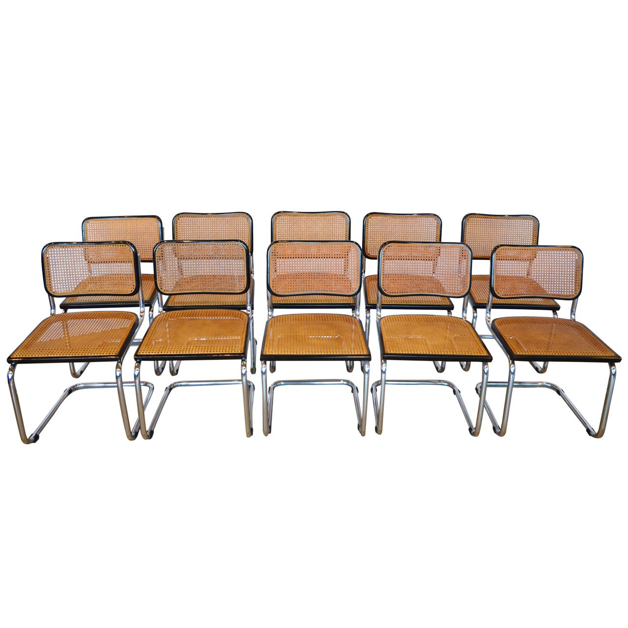 Iconic Marcel Breuer Cesca Chairs in Black