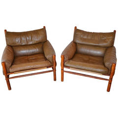 Paar Arne Norell Kontiki Lounge Stühle