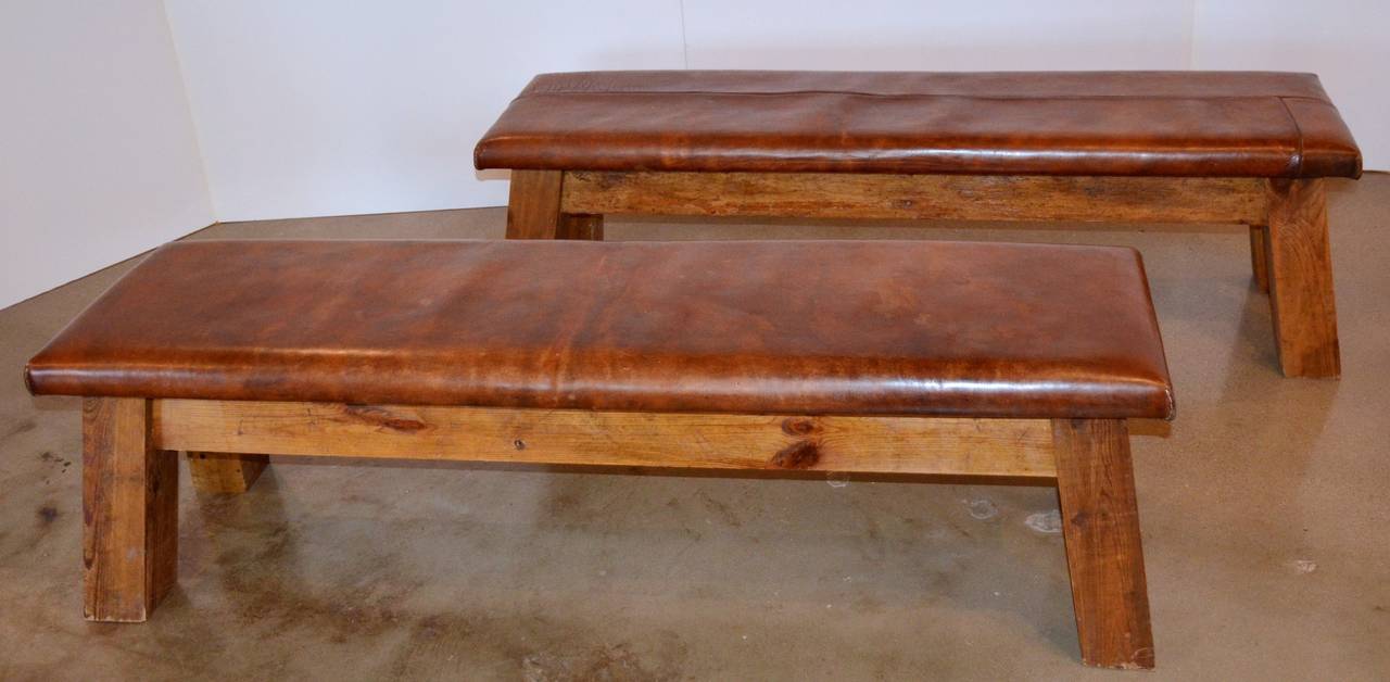 20th Century Vintage Leather Gymnasium Bench