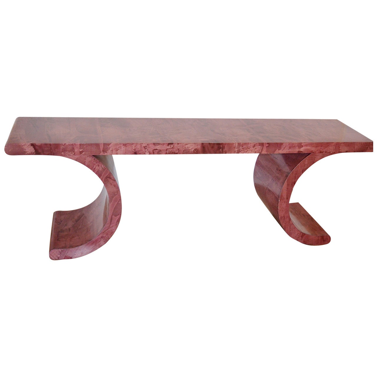 Karl Springer Style Rose Goatskin Console Table