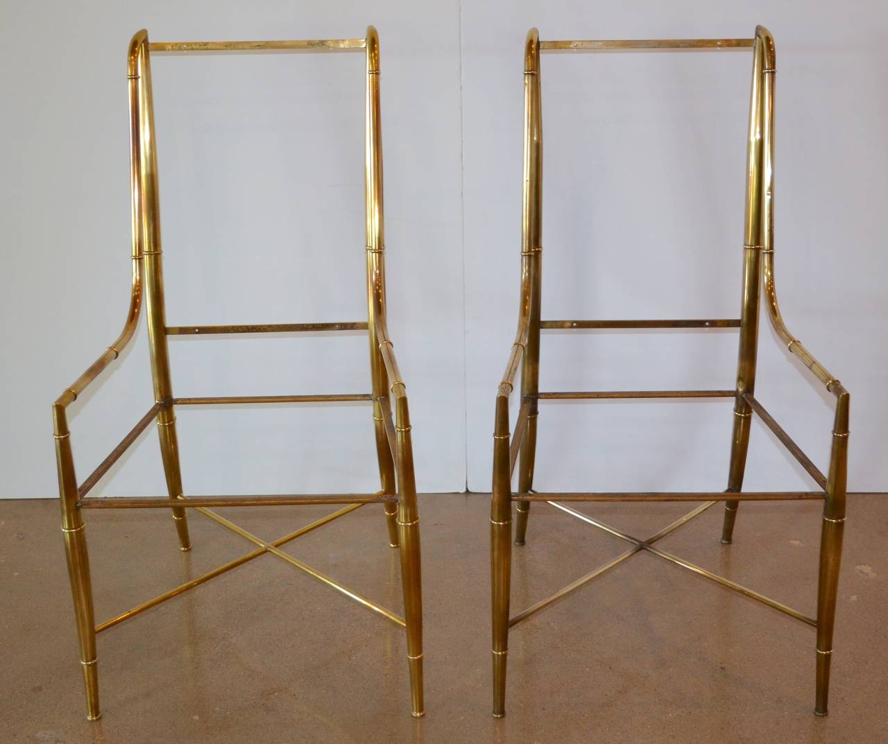 Mastercraft Brass Bamboo Chairs, Set of Eight, circa 1970 In Excellent Condition In Austin, TX