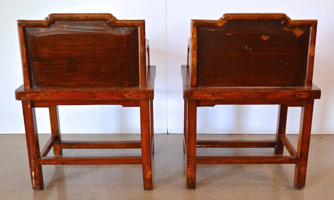 Pair of Meiguiyi Rose Chairs, circa 1880 4