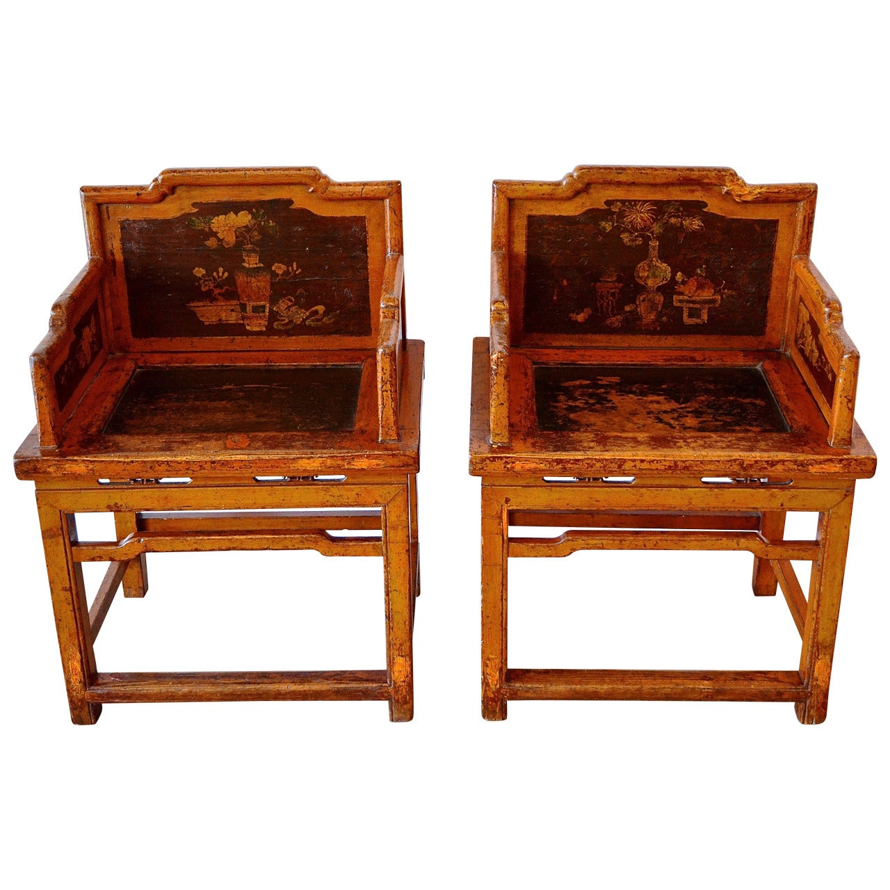 Pair of Meiguiyi Rose Chairs, circa 1880